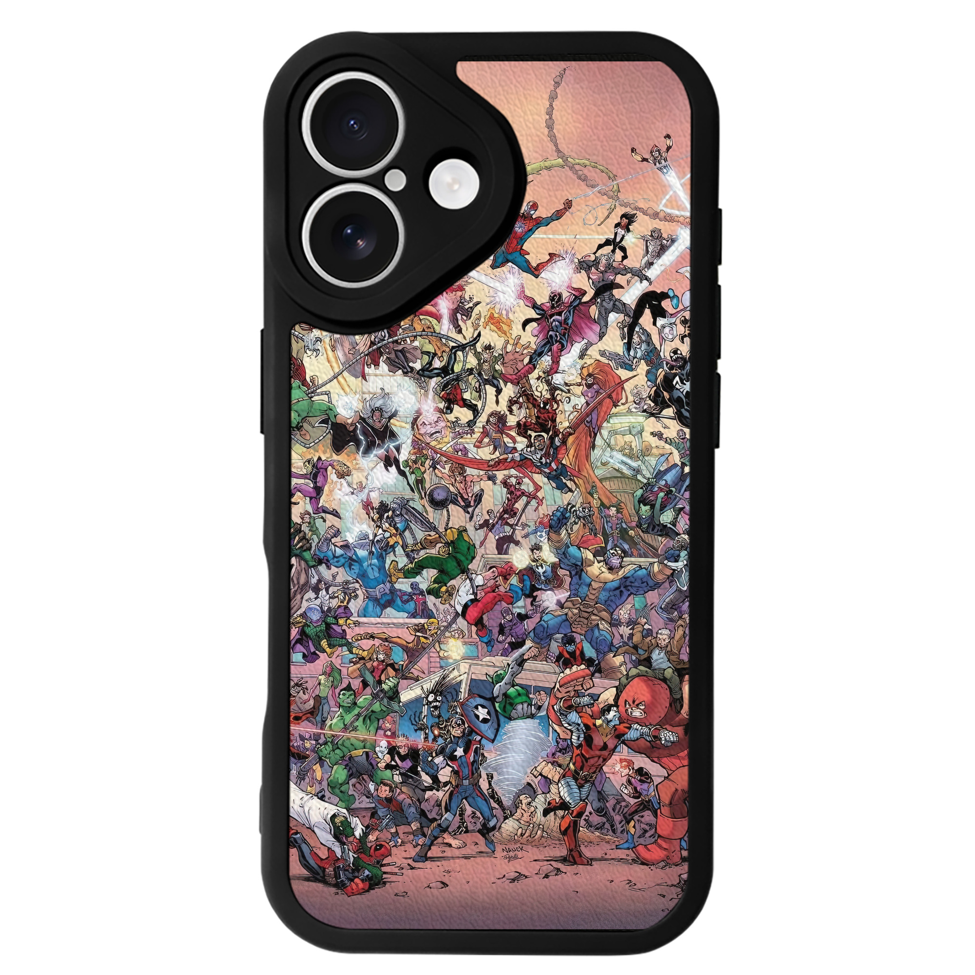 （画像用） Spider Man スパイダーマン 【iPhone 16シリーズ対応】シリコンスマホケース（レザー調） 材質：シリコン